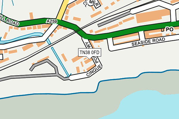 TN38 0FD map - OS OpenMap – Local (Ordnance Survey)
