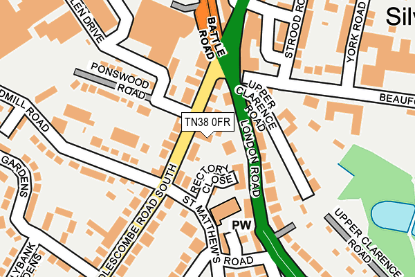 TN38 0FR map - OS OpenMap – Local (Ordnance Survey)