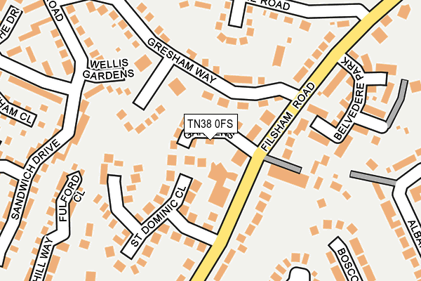 TN38 0FS map - OS OpenMap – Local (Ordnance Survey)