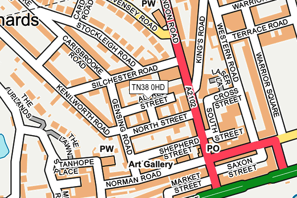 TN38 0HD map - OS OpenMap – Local (Ordnance Survey)