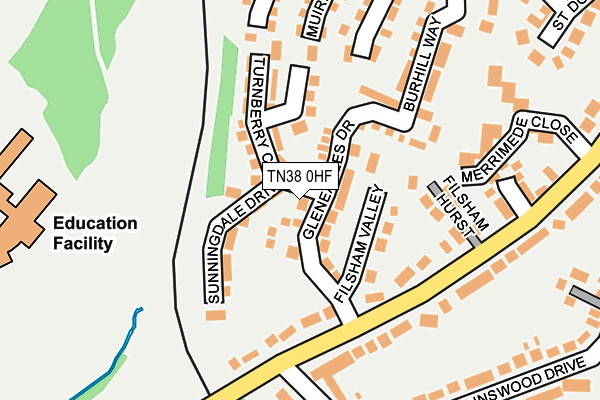 TN38 0HF map - OS OpenMap – Local (Ordnance Survey)