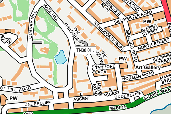 TN38 0HJ map - OS OpenMap – Local (Ordnance Survey)