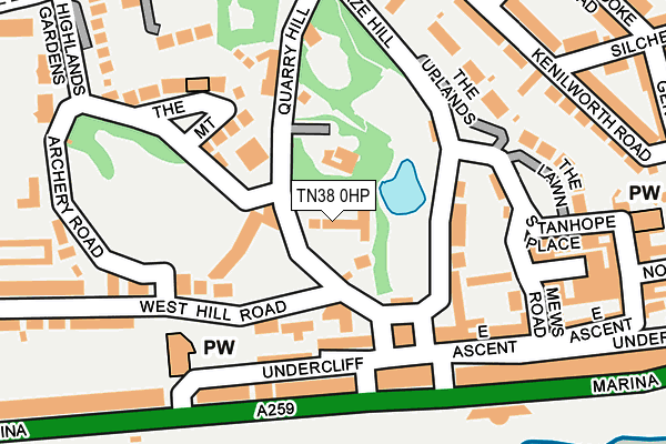 TN38 0HP map - OS OpenMap – Local (Ordnance Survey)