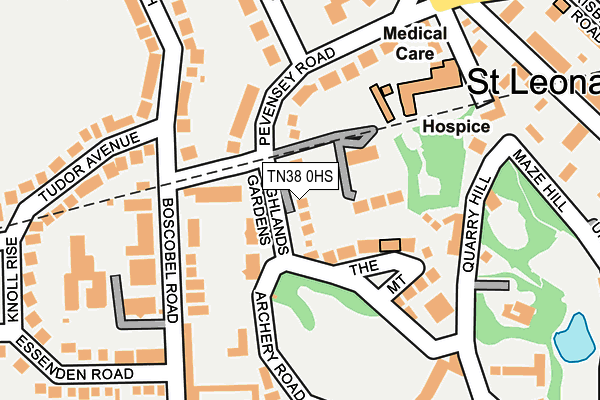 TN38 0HS map - OS OpenMap – Local (Ordnance Survey)