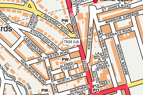 TN38 0JA map - OS OpenMap – Local (Ordnance Survey)