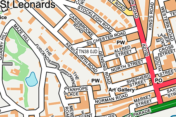 TN38 0JD map - OS OpenMap – Local (Ordnance Survey)