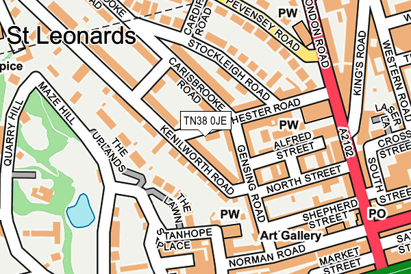 TN38 0JE map - OS OpenMap – Local (Ordnance Survey)