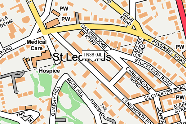 TN38 0JL map - OS OpenMap – Local (Ordnance Survey)
