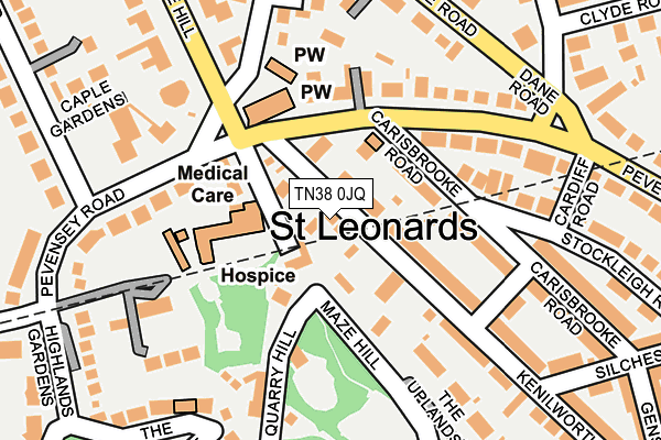 TN38 0JQ map - OS OpenMap – Local (Ordnance Survey)