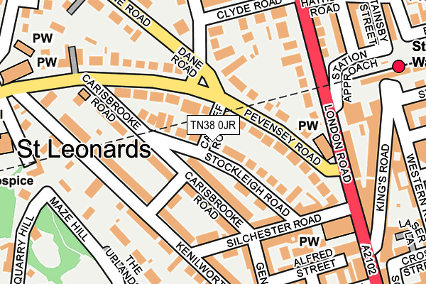 TN38 0JR map - OS OpenMap – Local (Ordnance Survey)