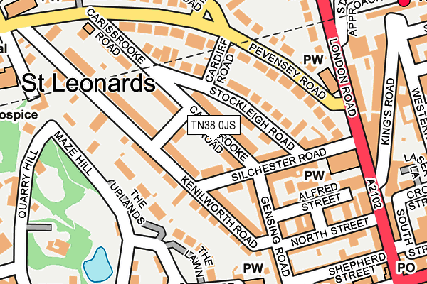 TN38 0JS map - OS OpenMap – Local (Ordnance Survey)