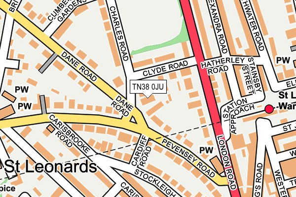 TN38 0JU map - OS OpenMap – Local (Ordnance Survey)