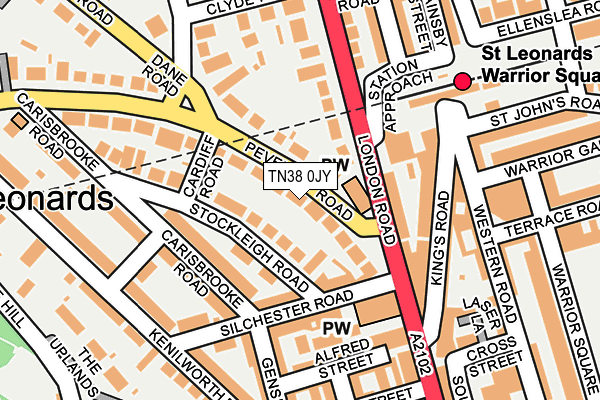 TN38 0JY map - OS OpenMap – Local (Ordnance Survey)