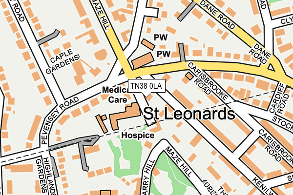 TN38 0LA map - OS OpenMap – Local (Ordnance Survey)