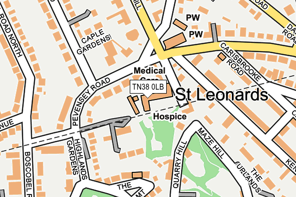 TN38 0LB map - OS OpenMap – Local (Ordnance Survey)