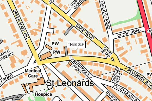 TN38 0LF map - OS OpenMap – Local (Ordnance Survey)