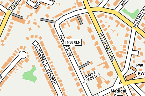 TN38 0LN map - OS OpenMap – Local (Ordnance Survey)