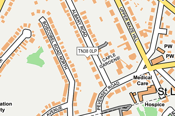 TN38 0LP map - OS OpenMap – Local (Ordnance Survey)
