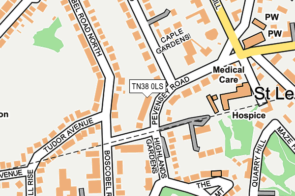 TN38 0LS map - OS OpenMap – Local (Ordnance Survey)