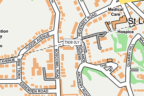 TN38 0LY map - OS OpenMap – Local (Ordnance Survey)