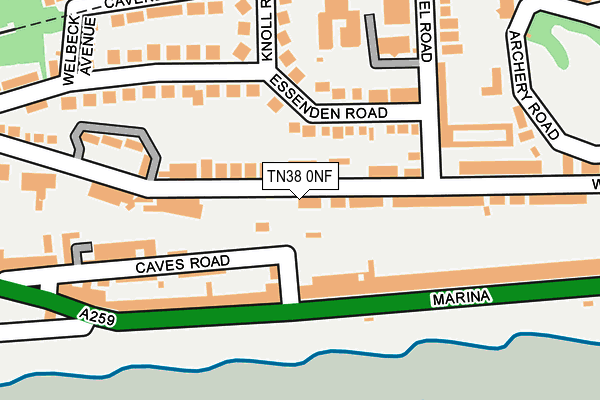 TN38 0NF map - OS OpenMap – Local (Ordnance Survey)
