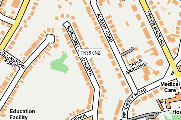 TN38 0NZ map - OS OpenMap – Local (Ordnance Survey)