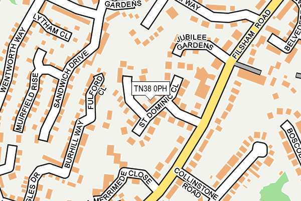 TN38 0PH map - OS OpenMap – Local (Ordnance Survey)