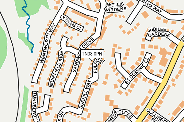 TN38 0PN map - OS OpenMap – Local (Ordnance Survey)