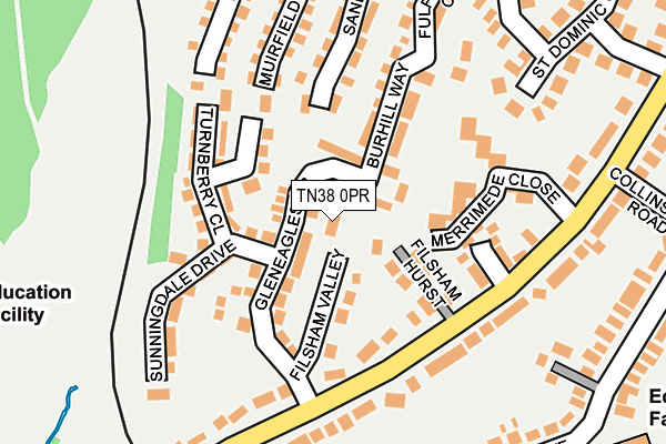 TN38 0PR map - OS OpenMap – Local (Ordnance Survey)