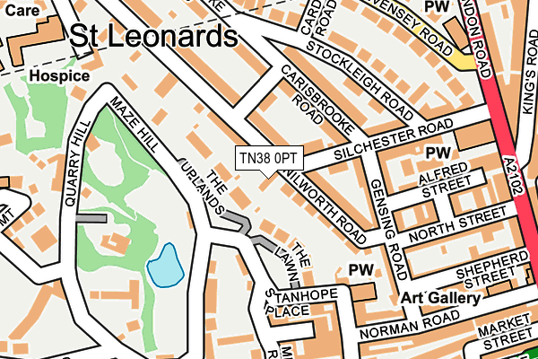 TN38 0PT map - OS OpenMap – Local (Ordnance Survey)