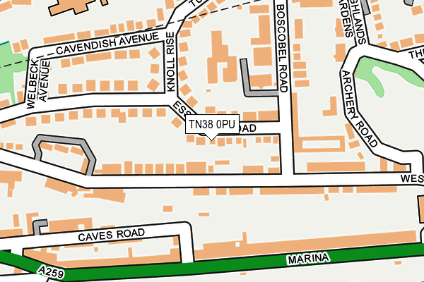 TN38 0PU map - OS OpenMap – Local (Ordnance Survey)
