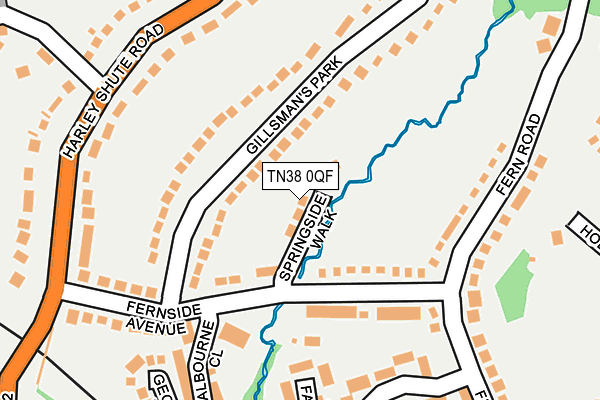 TN38 0QF map - OS OpenMap – Local (Ordnance Survey)