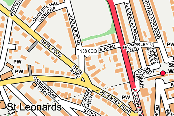TN38 0QQ map - OS OpenMap – Local (Ordnance Survey)