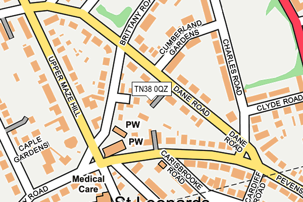 TN38 0QZ map - OS OpenMap – Local (Ordnance Survey)