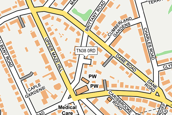 TN38 0RD map - OS OpenMap – Local (Ordnance Survey)