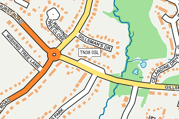 TN38 0SL map - OS OpenMap – Local (Ordnance Survey)