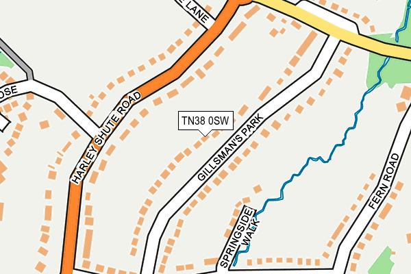 TN38 0SW map - OS OpenMap – Local (Ordnance Survey)