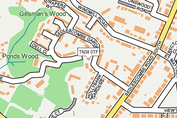 TN38 0TF map - OS OpenMap – Local (Ordnance Survey)