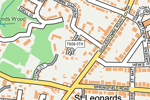 TN38 0TH map - OS OpenMap – Local (Ordnance Survey)