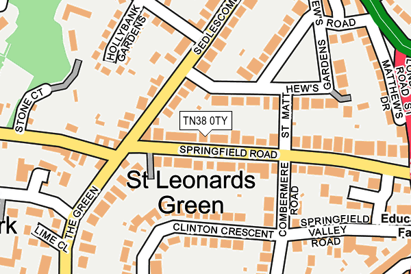 TN38 0TY map - OS OpenMap – Local (Ordnance Survey)