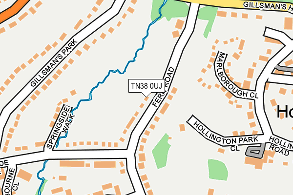 TN38 0UJ map - OS OpenMap – Local (Ordnance Survey)