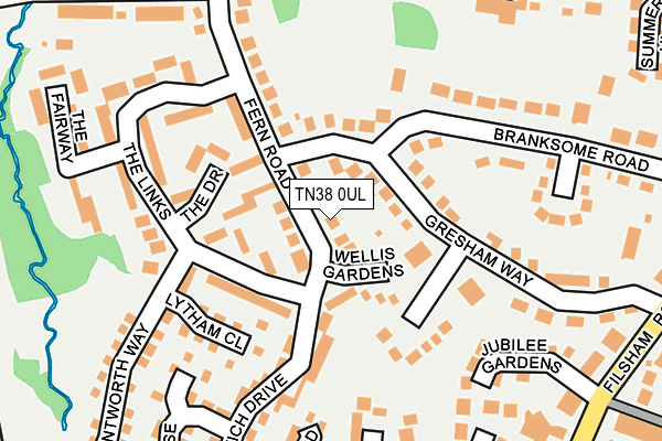TN38 0UL map - OS OpenMap – Local (Ordnance Survey)