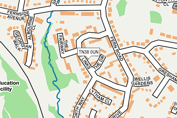 TN38 0UN map - OS OpenMap – Local (Ordnance Survey)