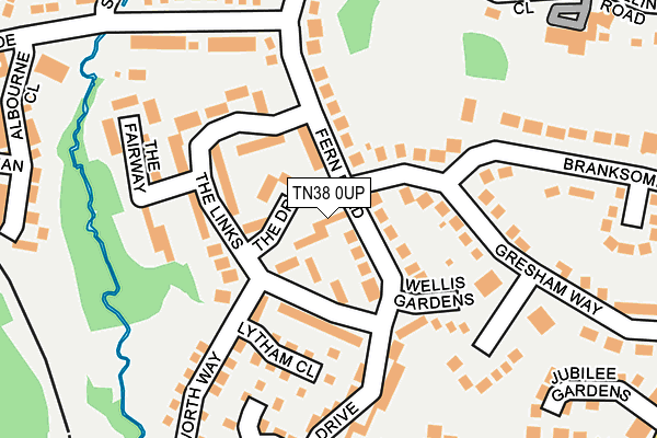 TN38 0UP map - OS OpenMap – Local (Ordnance Survey)