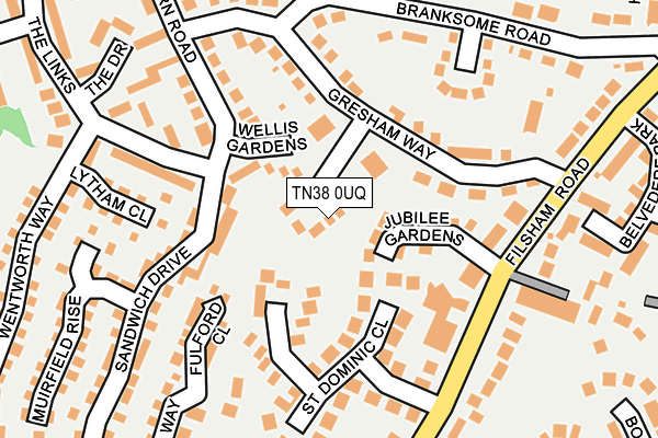 TN38 0UQ map - OS OpenMap – Local (Ordnance Survey)