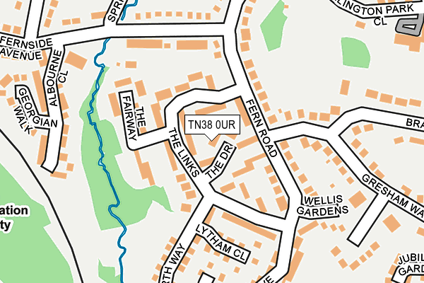 TN38 0UR map - OS OpenMap – Local (Ordnance Survey)