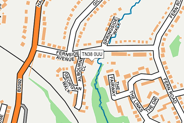 TN38 0UU map - OS OpenMap – Local (Ordnance Survey)