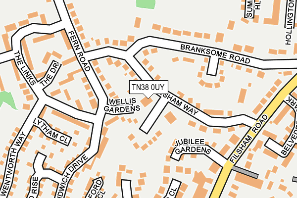 TN38 0UY map - OS OpenMap – Local (Ordnance Survey)