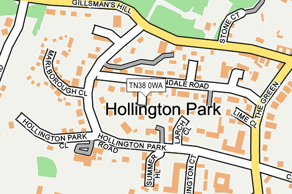 TN38 0WA map - OS OpenMap – Local (Ordnance Survey)