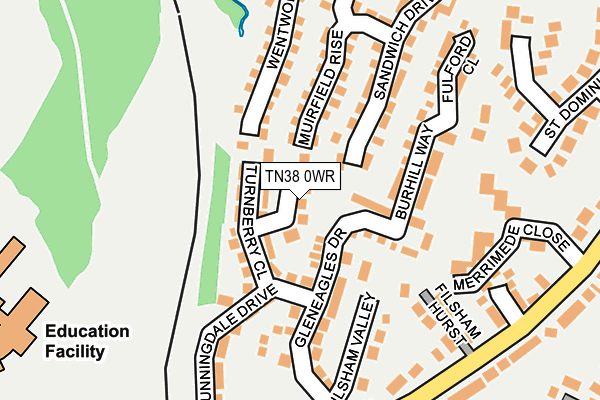 TN38 0WR map - OS OpenMap – Local (Ordnance Survey)